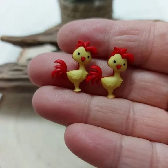 Super cute handmade Rooster Earrings - Picture 2 of 3